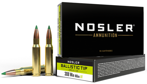 Nosler 40063 Ballistic Tip  308Win 165gr Spitzer Ballistic Tip 20 Per Box/10 Case