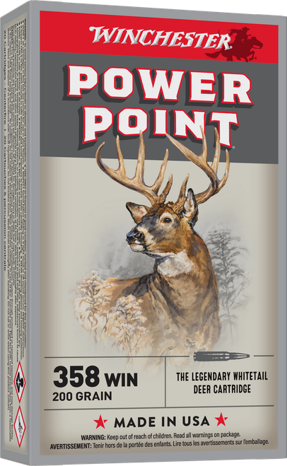 Winchester Ammo X3582 Power-Point  358Win 200gr 20 Per Box/10 Case