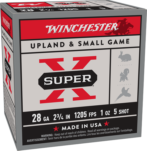 Winchester Ammo X28H5 Super X Heavy Game Load High Brass 28Gauge 2.75" 1oz 5Shot 25 Per Box/10 Case
