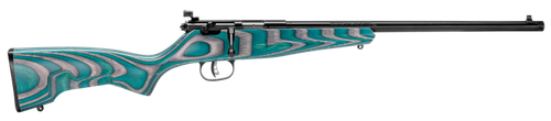 Savage Arms 13802 Rascal Minimalist Youth 22 LR 1rd 16.12" Matte Black Threaded Barrel, Satin Black Carbon Steel Receiver, Gray & Teal Hybrid Boyd's Minimalist Laminate Stock, Right Hand