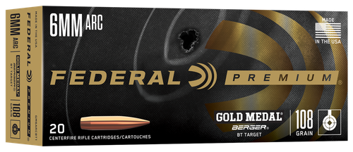 Federal GM6ARCBT1 Gold Medal  6mmARC 108gr 20 Per Box/10 Case