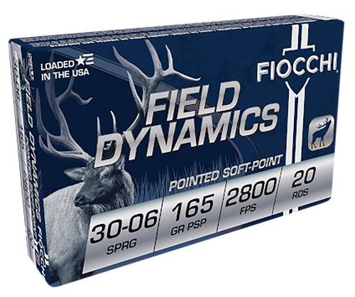 Fiocchi 3006C Field Dynamics  30-06Springfield 165gr Pointed Soft Point 20 Per Box/10 Case