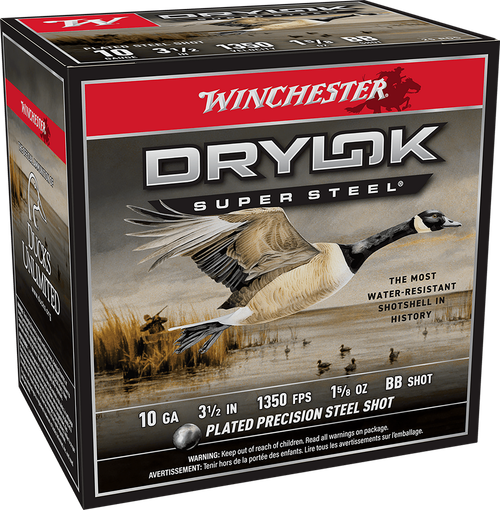 Winchester Ammo XSC10BB Drylok Super Steel Magnum 10Gauge 3.50" 1 5/8oz BBShot 25 Per Box/10 Case