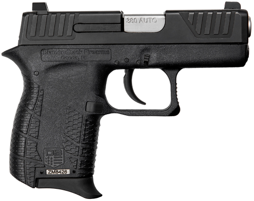 Diamondback DB0100E002 DB380 Gen4 Micro-Compact Frame 380 ACP 6+1, 2.80" Stainless Steel Barrel, Black Nitride Serrated Stainless Steel Slide, Black Polymer Frame w/Beavertail & Grip