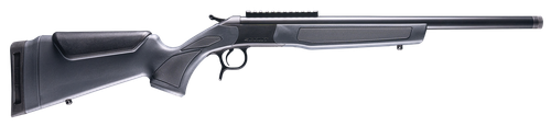 CVA CR4446 Scout  Compact 300 Blackout 1rd 16.50" Blued Threaded Barrel, Blued Picatinny Rail Receiver, Stealth Gray Fixed Synthetic Stock