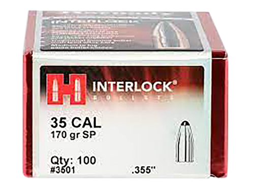 Hornady 3501 InterLock  35 Cal .355 170 gr Spire Point 100 Per Box/ 15 Case