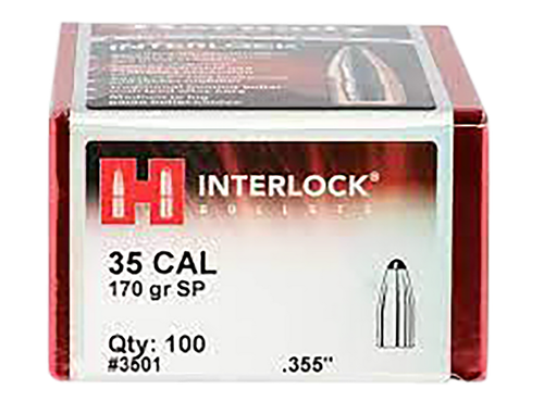Hornady 3501 InterLock  35 Cal .355 170 gr Spire Point 100 Per Box/ 15 Case