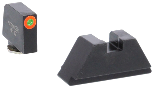 AmeriGlo GL511 Optic Compatible Sight Set for Glock  XL Tall Green Tritium Orange Outline Front Sight-Green Tritium Black Rear Sight