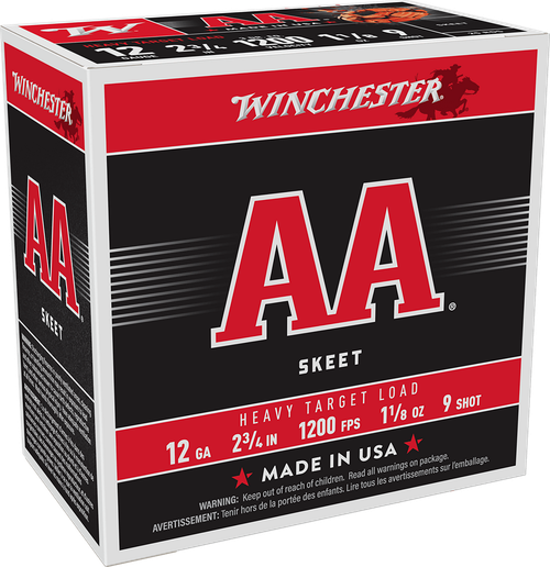 Winchester Ammo AAM129 AA Heavy 12Gauge 2.75" 1 1/8oz 9Shot 25 Per Box/10 Case