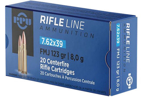 TR&Z PP739F Metric Rifle Rifle Line 7.62x39mm 123 gr Full Metal Jacket 20 Per Box/ 50 Case