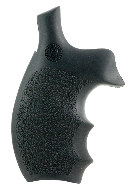 Hogue 62000 Rubber Bantam  Black Rubber Pistol Grip with Finger Grooves for S&W K, L Frame with Round Butt