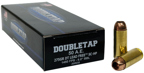 DoubleTap Ammunition 50AE275X DT Lead Free  50AE 275gr 20 Per Box/25 Case