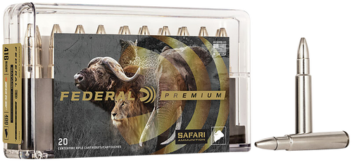 Federal P416T1 Premium Safari Cape-Shok 416Rigby 400gr Trophy Bonded Bear Claw 20 Per Box/10 Case