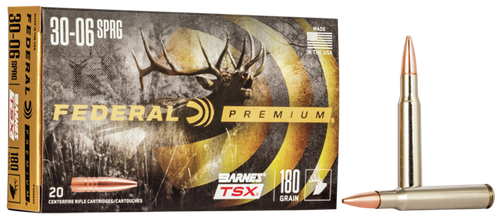 Federal P3006AE Premium  30-06Springfield 180gr Barnes TSX 20 Per Box/10 Case