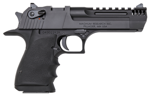 Magnum Research DE357L5IMB Desert Eagle L5 357 Mag 5" with Muzzle Brake 9+1 Black Hardcoat Anodized Aluminum Frame Black Carbon Steel Slide Black Hogue Wraparound Rubber Grip