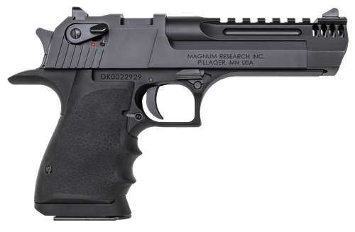 Magnum Research DE357L5IMB Desert Eagle L5 357 Mag 5" with Muzzle Brake 9+1 Black Hardcoat Anodized Aluminum Frame Black Carbon Steel Slide Black Hogue Wraparound Rubber Grip