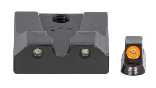 Meprolight USA 477863131 Hyper-Bright  Green Tritium Orange Outline Front Sight-Green Tritium Black Outline Rear Sight CZ P-10 (Non-Optics Ready)