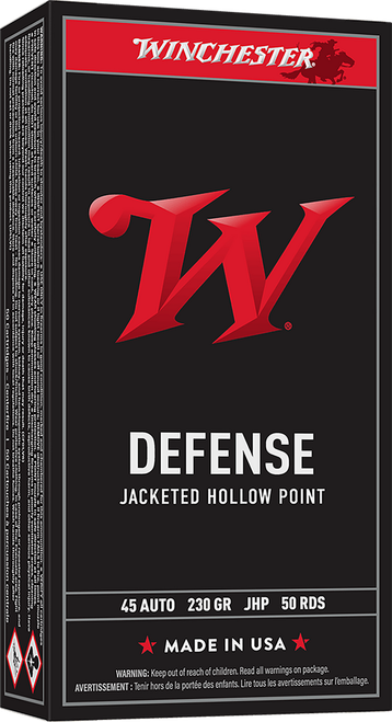 Winchester Ammo USA45JHP USA  45ACP 230gr Jacketed Hollow Point 50 Per Box/10 Case
