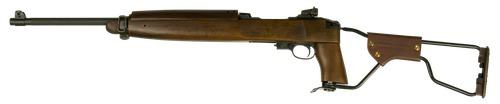 Inland MFG ILM150 M1A1 Paratrooper Carbine 30 Carbine 15+1 18" Barrel, Black Metal Finish, Type 2 Barrel Band, Black Side, Folding Wire Stock w/Low Wood Walnut Forearm & Pistol Grip