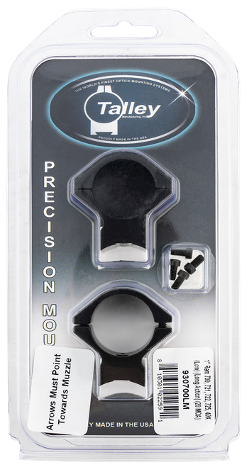 Talley 930700LM Scope Mount/Ring Combo  Black Anodized Aluminum 1" Tube Remington 700/721/722/725/40X Low Rings Long Action 20 MOA