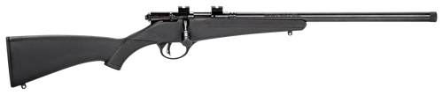 Savage Arms 13834 Rascal FLV-SR Youth 22 LR 1rd 16.12" Matte Blued Heavy Barrel, Matte Blued Carbon Steel Receiver, Black Synthetic Stock, Right Hand