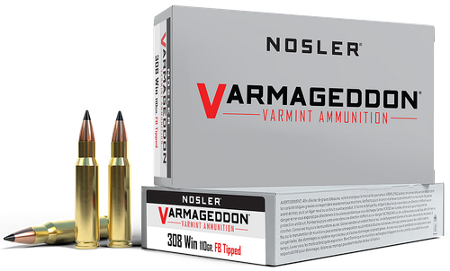 Nosler 40272 Varmageddon  308Win 110gr Flat Base Tipped 20 Per Box/10 Case