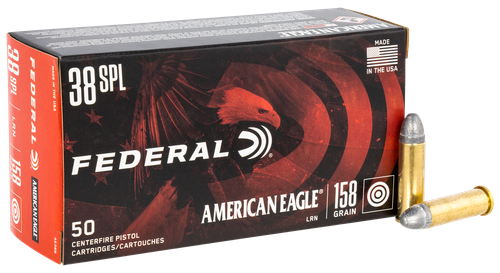 Federal AE38B American Eagle Handgun 38Special 158gr Lead Round Nose 50 Per Box/20 Case