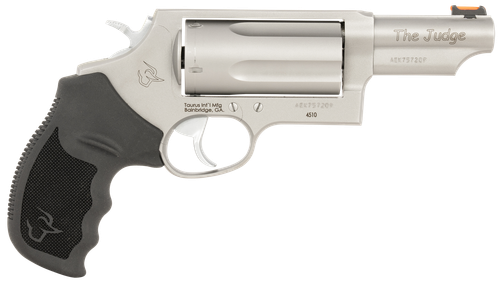 Taurus 24410P39T Judge T.O.R.O. Compact Frame 45 Colt (Long Colt)/410 Gauge 5rd 3" Matte Stainless Steel Barrel, Cylinder & Frame, Black Rubber Grip, Transfer Bar Safety, Exposed Hammer, Optics Ready