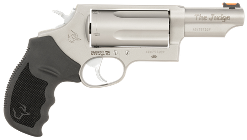 Taurus 24410P39T Judge T.O.R.O. Compact Frame 45 Colt (Long Colt)/410 Gauge 5rd 3" Matte Stainless Steel Barrel, Cylinder & Frame, Black Rubber Grip, Transfer Bar Safety, Exposed Hammer, Optics Ready