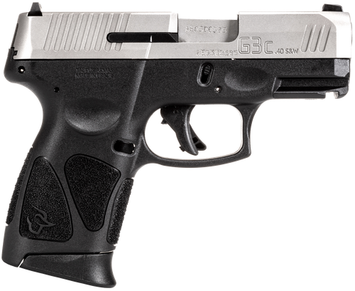 Taurus 1G3C4039 G3C  Compact Frame 40 S&W 10+1 3.26" Matte Stainless Steel Barrel, Serrated Stainless Steel Slide, Black Polymer Frame w/Picatinny Rail, Black Polymer Grip