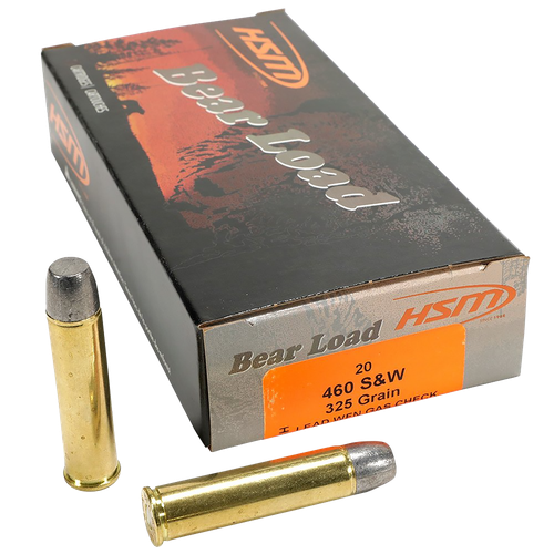 HSM 460SW4N Bear Load  460 S&W Mag 325 gr Wide Flat Nose 20 Per Box/ 25 Case