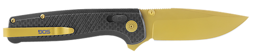 S.O.G SOGTM1033BX Terminus XR LTE 2.95" Folding Clip Point Plain Gold TiCN Cryo CPM S35VN Steel Blade Black G10/Carbon Fiber Handle Features Box Packaging Includes Pocket Clip