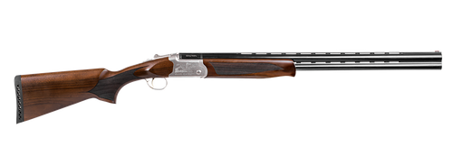 Girsan  Balikli Blue Label 12 Gauge Break Open 2.50" 2rd 28" Blue Polished Over/Under Vent Rib Barrel, Engraved Silver Aluminum Receiver, Fixed Turkish Walnut Stock, 5 Mobil Chokes