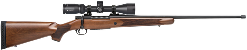 Mossberg 28240 Patriot w/Optic Full Size 7mm PRC 3+1 24" Matte Blued Fluted Threaded Barrel, Matte Blued Drilled & Tapped Receiver, Walnut Fixed Stock, Vortex Crossfire II 3-9x40mm Scope, Right Hand