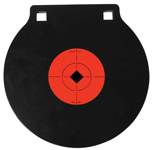Birchwood Casey 47615 World of Targets Double Hole 10" Pistol/Rifle Black/Orange AR500 Steel Circle w/Crosshair & Diamond 0.38" Thick Hanging