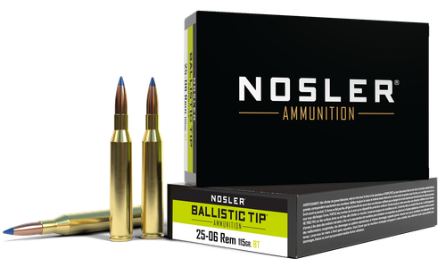 Nosler 40071 Ballistic Tip  25-06Rem 115gr Spitzer Ballistic Tip 20 Per Box/10 Case
