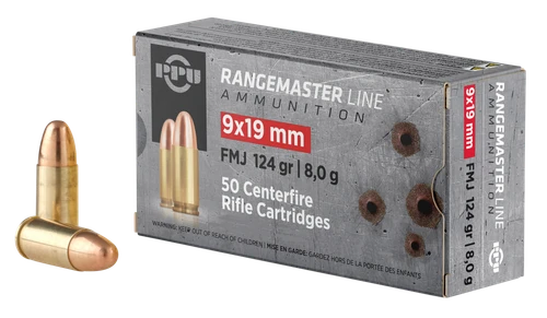 PPU PPRM9M Rangemaster  9mmLuger 124gr Full Metal Jacket 1000/Box