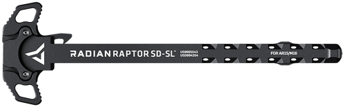 Radian Weapons R0278 Raptor SD-SL Ambi Charging Handle, Black, Slim Line Handles, Gas Ported Shaft, Fits Mil-Spec AR-15/M16 Platform