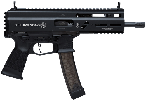 Grand Power 8588005808538 SP9A3 Stribog 9mm Luger 30+1 8" Black Threaded Barrel, M-LOK Handguard, Black Aluminum Picatinny Rail Receiver, Rear Picatinny Rail, Black Polymer Grips