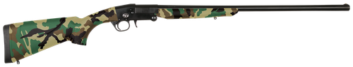 Charles Daly 930335 101  Compact 20 Gauge Break Open 3" 1rd 26" Black Steel Single Shot Barrel & Receiver, Fixed Woodland Camo Synthetic Stock, Beretta/Benelli Mobil Choke System