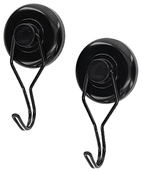 Lockdown 1215354  Magnetic Hook Black Steel Holds 20 lbs 2 Pack