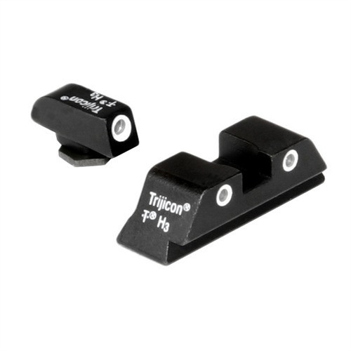 Trijicon 600227 Bright & Tough Night Sights  Green/Tritium White Outline Front Sight-Green/Tritium White Outline Rear Sight Glock 20/21 Large Frame