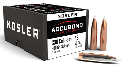Nosler 54851 AccuBond  338Cal 300gr Spitzer Point 50/Box