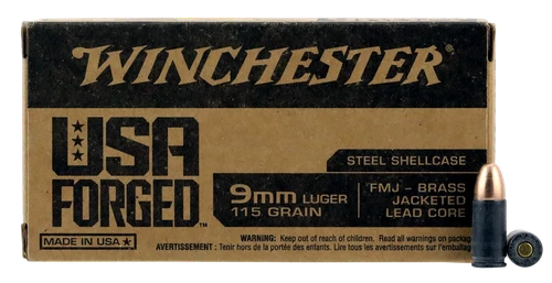 Winchester Ammo WIN9SV USA Forged 9mmLuger 115gr Full Metal Jacket 50 Per Box/10 Case