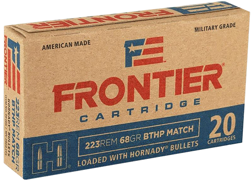 Frontier Cartridge FR160 Military Grade Centerfire Rifle 223Rem 68gr Hollow Point Boat Tail 20 Per Box/25 Case