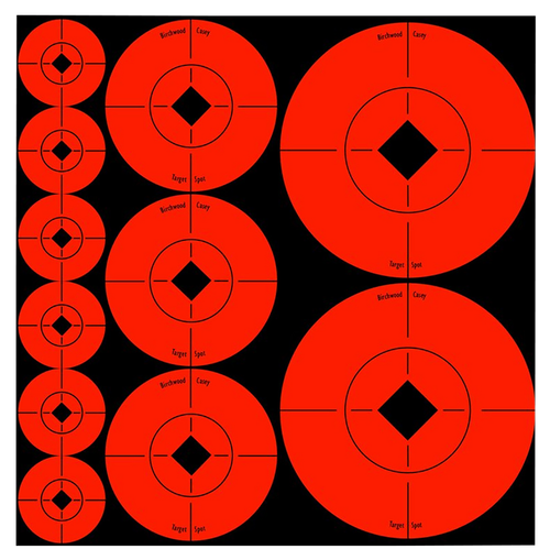 Birchwood Casey 33928 Target Spots  Self-Adhesive Paper Black/Orange Bullseye 60 Pack