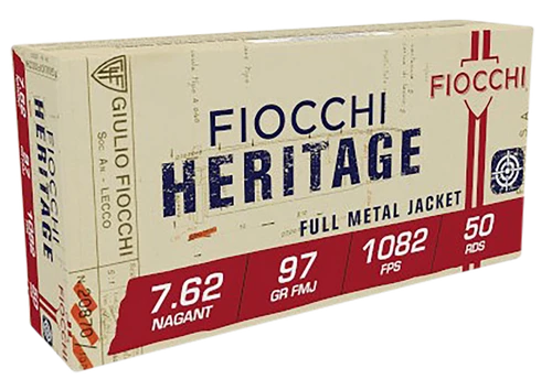 Fiocchi 762A Heritage  7.62x38mmRNagant 97gr Full Metal Jacket 50 Per Box/20 Case