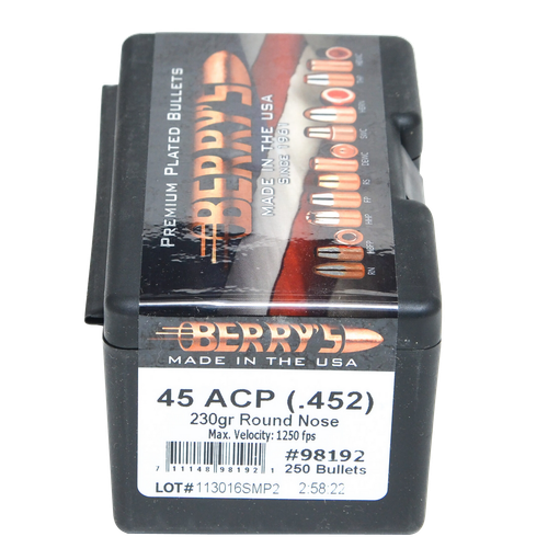 Berry's 98192 Superior Pistol 45Cal 230gr Round Nose 250/Box