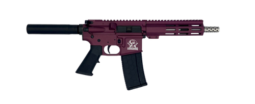 Great Lakes Firearms GL15223SSPCHY AR-15 Pistol 223 Wylde 30+1 7.50" Stainless Barrel, Black Cherry Rec, 7" M-LOK Handguard, Buffer Tube (No Brace), Black A2 Grip