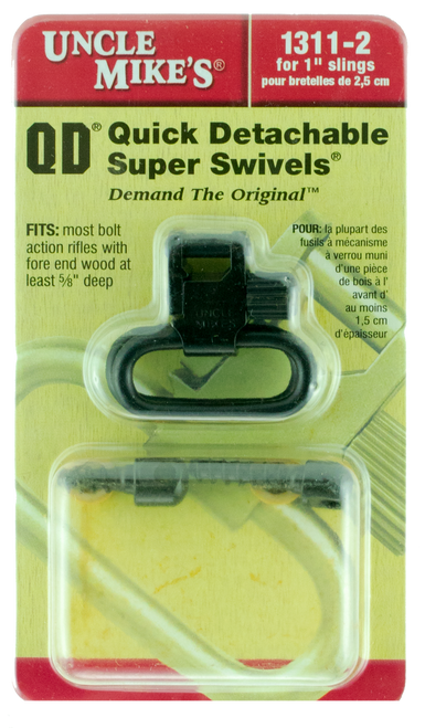 Uncle Mike's 13112 Super Swivel  Quick Detach 115 RGS Tri-Lock Blued 1" Loop for Most Rifles w/Wood Forend